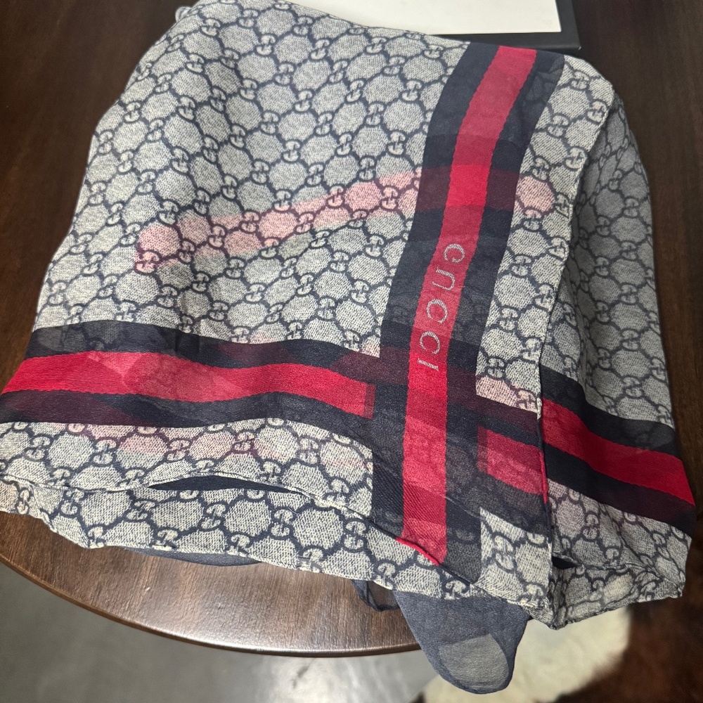 Gucci GG Monogram Silk Scarf - Large